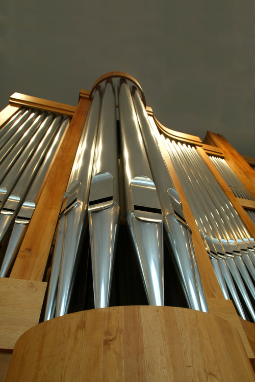 Piporna på Gamlakarleby stadskyrkas orgel.