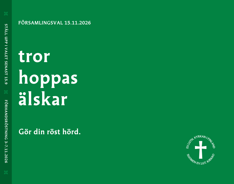 Tror, hoppa, älskar - församlingsvalets kampanjbild.